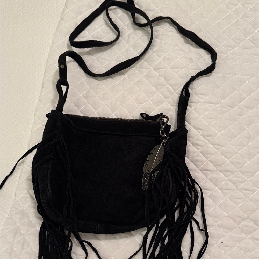 Mossimo Supply Co. Black Crossbody Bag with Fringe